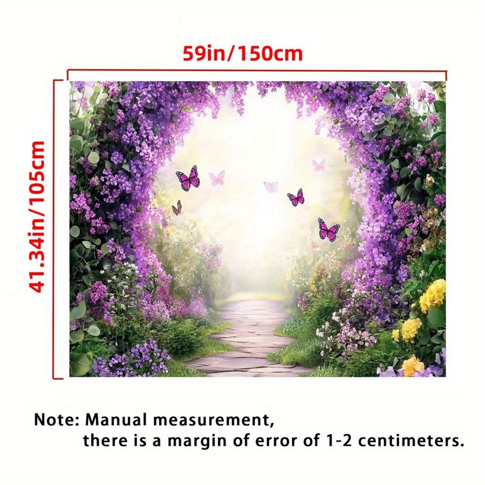 2D 1 Piece of Spring-themed Garden Backdrop Fabric Polyester Banner Suitable for Weddings Anniversaries and Festivals