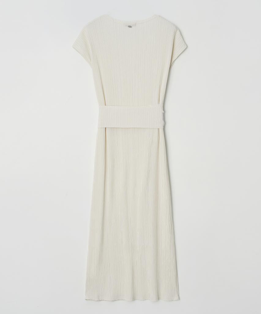 Meojiaenminggeul Summer Iconic Pleats Maxi Belted Dress (Ivory)