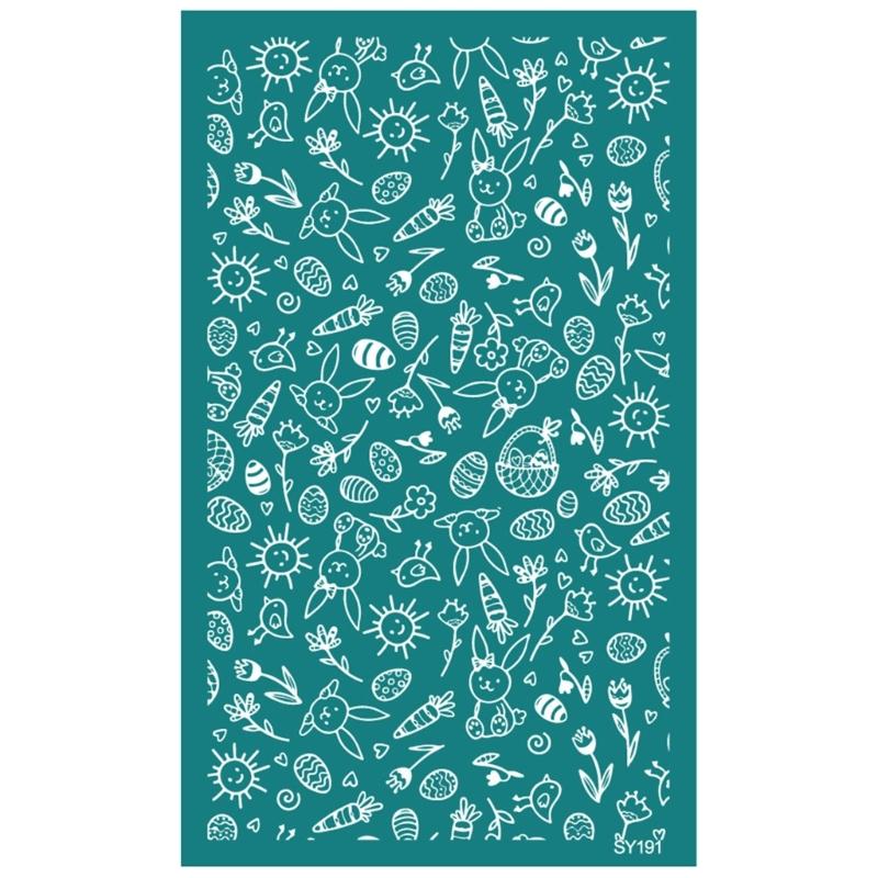 Rabbits Eggshell Silk Screen Stencils for Clay Earrings Making 6.3x4Inch Silkscreen Print for Printing Clay Wood Fabric