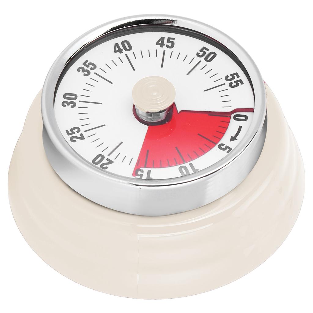 Magnetic Kitchen Timer Manual Mechanical Alarm Cooking Countdown Reminder for Time ManagementVisual Timer: White