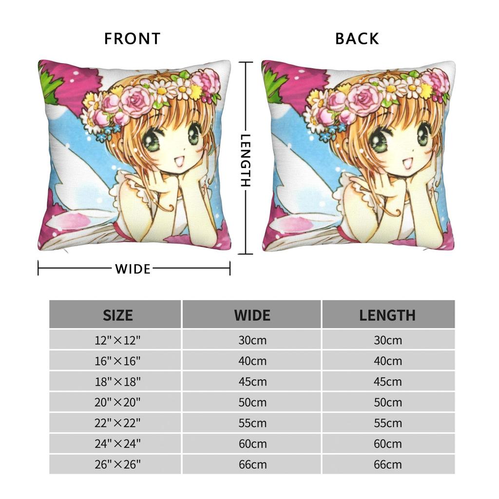 Cardcaptor Sakura Flower Pillowcase Polyester Cushion Cover Decoration Anime Cartoon Pillow Case Cover Home Wholesale 45*45cm