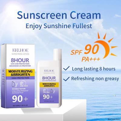 SPF 90+ Sunscreen Cream UV Protective Sunburn Repair Sun Block Moisturizing Oil-Control Face Body Skin Care Less