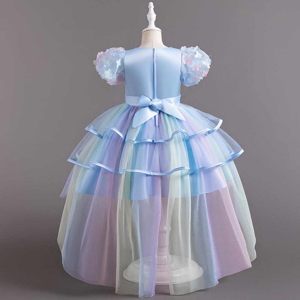 Children's Puffy Gown Dress Rainbow Mesh Tailored Cake Dress Girl's Performance Princess Dress 926 Little Girl's Favourite Dress Dresses