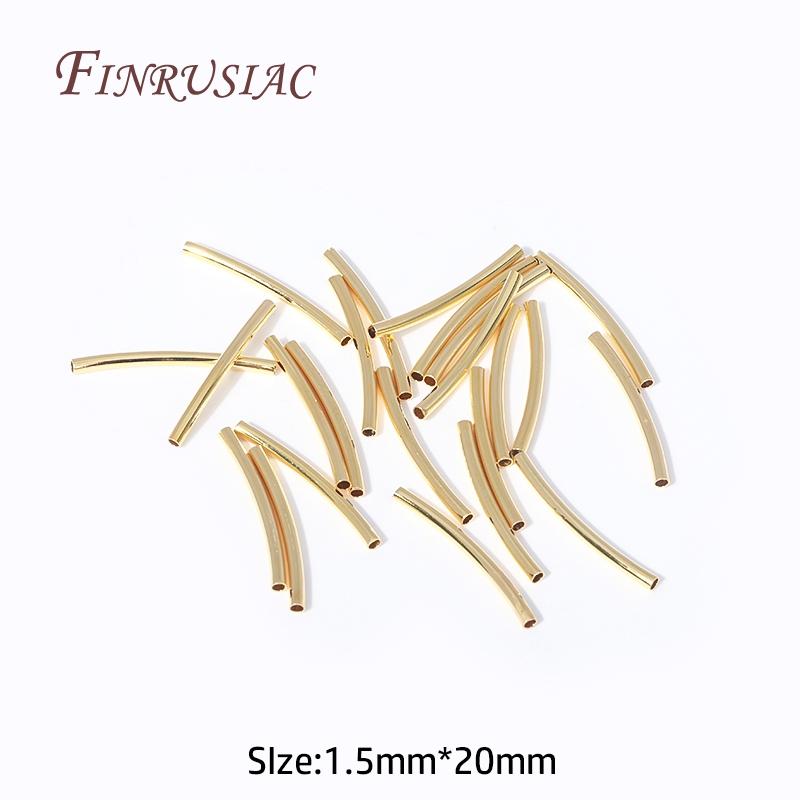 

DIY Аксессуары Оптом 50 шт. Металлические гладкие изогнутые бусины-трубочки с покрытием 18K для изготовления украшений ручной работы 50 Pieces