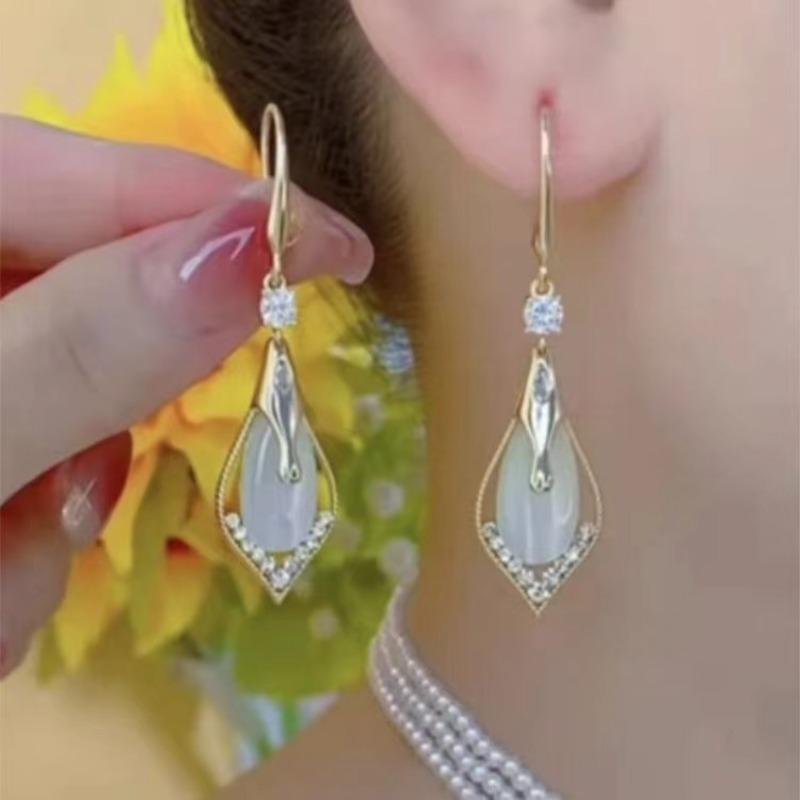 Klasické Elegantní Náušnice Kapka Vody Pro Ženy Křišťálové Dlouhé Třásně Svatba Šperky Dárky