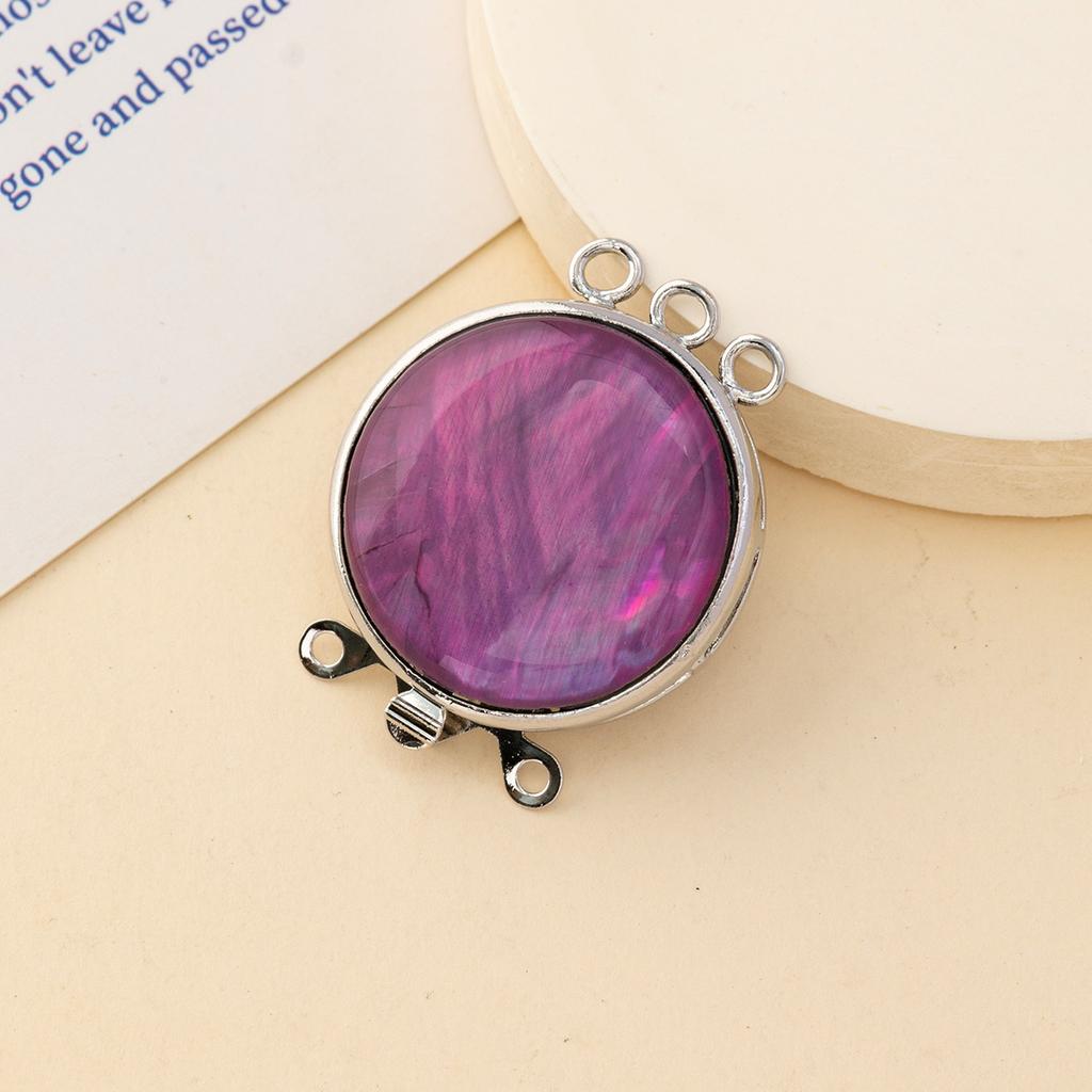 1Pc Round Natural Shell Pendant Connectors for DIY Unisex Necklace Bracelet Anklet Accessories, Creative Jewelry Making Halloween Christmas Gift Craft