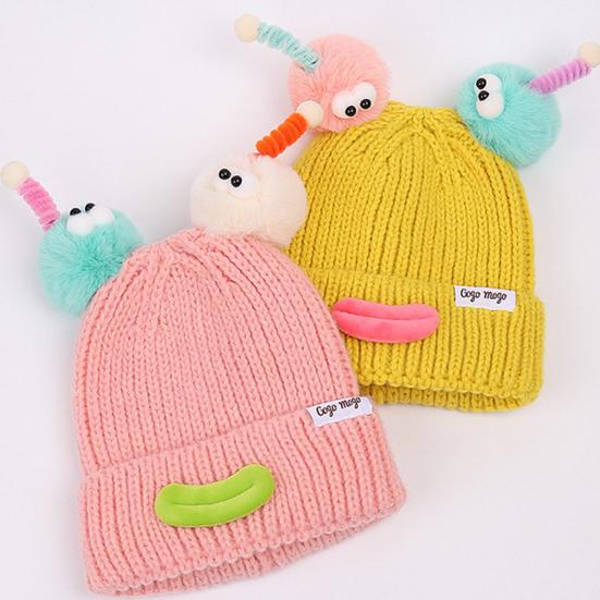 Sausage Mouth Knitting Hat Cartoon Plush Doll Decor Warm Cozy Plush Doll Hat Cold Weather Winter Headwear