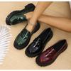 Fashion New Women's Casual Designer Platform Loafers Fashion Black Patent Leather Dress Shoes Comfortable Slip on Flat Shoe Plus Size 42