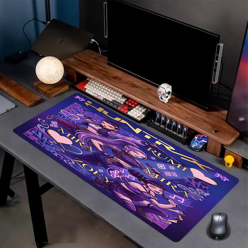 KPop Demon Hunters Print Mouse Pad, Anti‑Slip Desktop keyboard Mat, for PC Laptop Gaming Working Daily Use, Cool Festival Birthday Gift