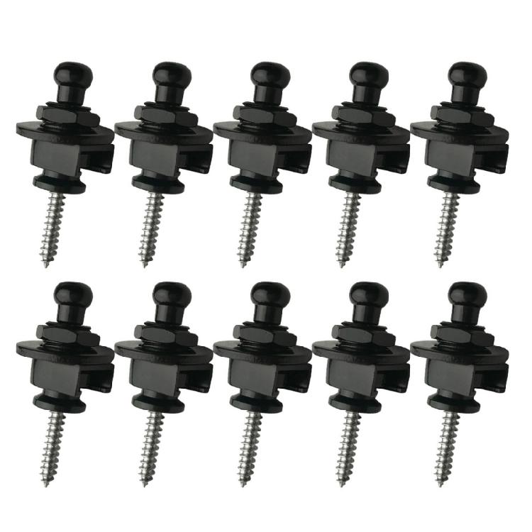 10Pcs Electric Bass Guitar Straplocks Guitar Strap Locks Heavys Duty Metal Button