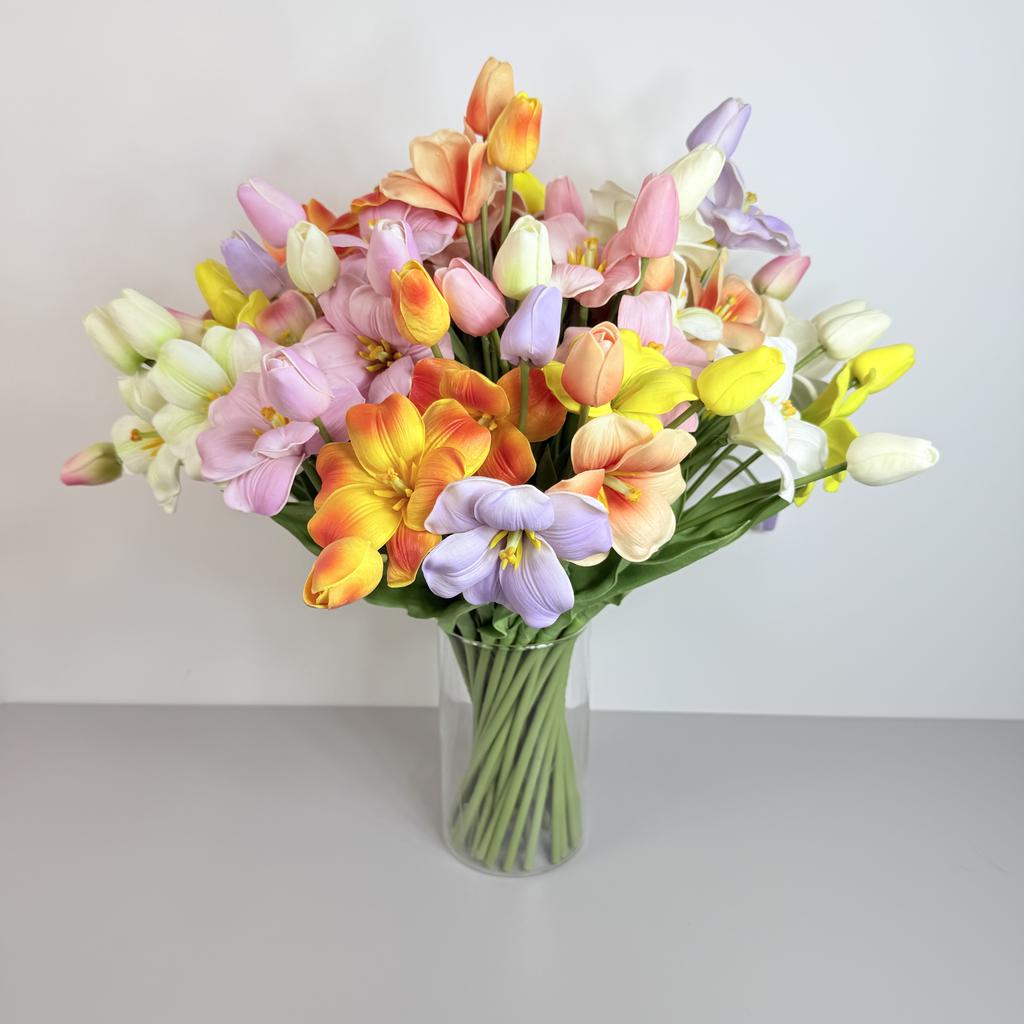 Gałązka - tulipan piankowy żółty 53 cm