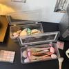 Transparent Dustproof Makeup Brush Storage Box with Lid - Large Capacity Vanity Organizer