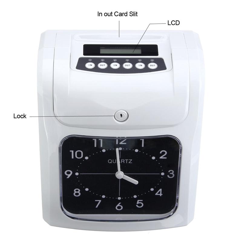 Two Color Printing Time Clock Recorder Electronic Employee Time Recording System Time Card Machine Time Recorder