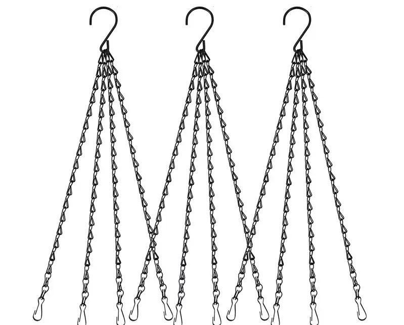 Black 23-Inch Hanging Chain Strap for Flower Pots, Bird Feeders, and Lanterns