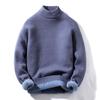 Men's Fleece-Lined Half-Neck Sweater - Warm, Skin-Friendly, Multi-Color Knitwear, Perfect Base Layer