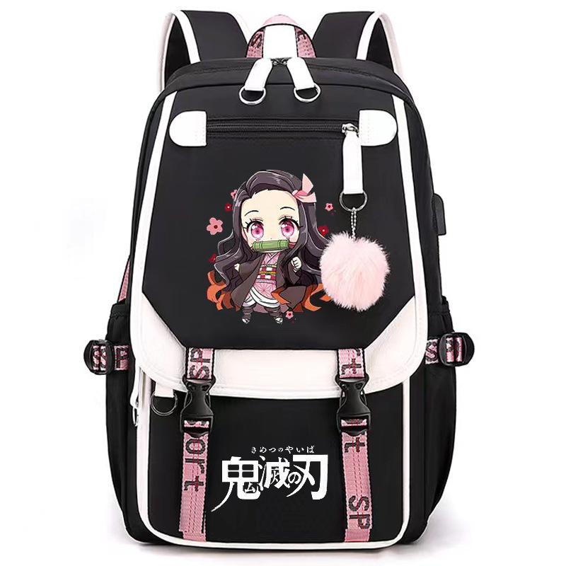 Sun Man Ghost Destroy Peripheral Backpack Large Capacity Teen Student School Bag USB Interface Computer Bag Travel Bag