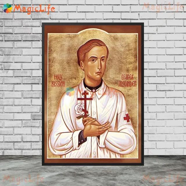 Vintage Byzantine Saint Arsenius Wall Art Canvas for Living Room Decor  Unframed Nordic Style Poster