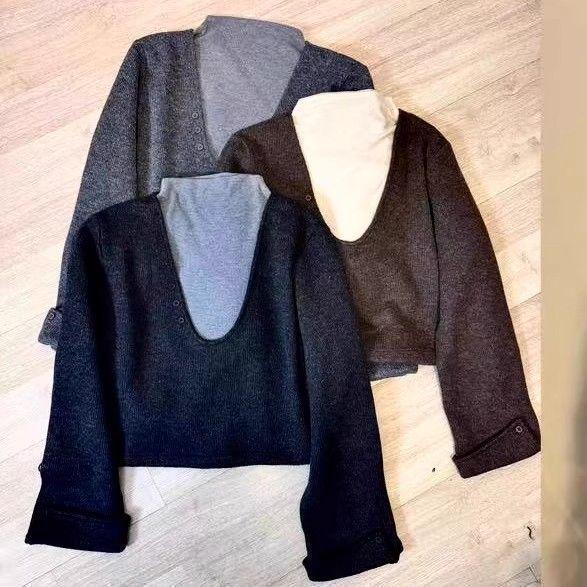 Plus Size Velvet Patchwork Vest Long Sleeve T-shirt - Autumn Women's Fake Two-Piece Korean Style Loose Slimming Top