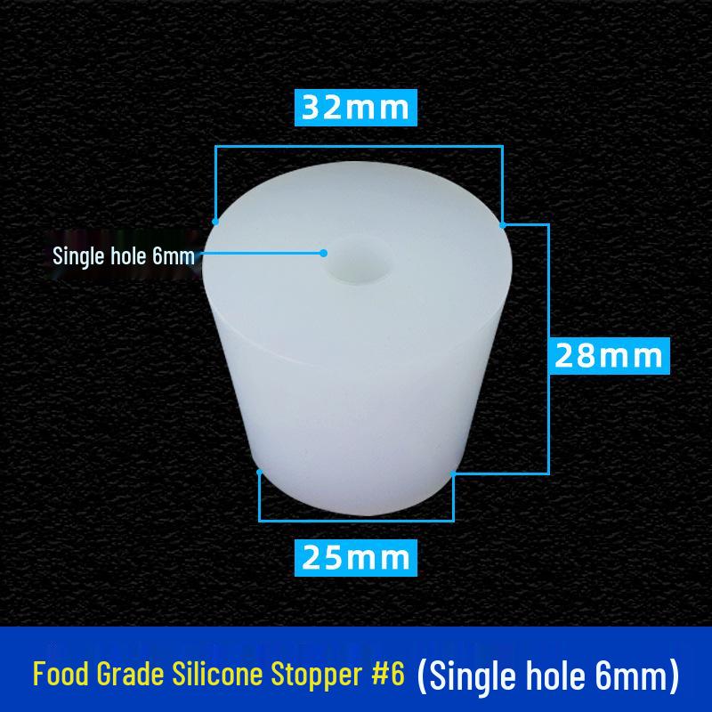 Hole-Punched Food Grade Silicone Stopper for Test Tubes, Bottles, and Water Pipes.