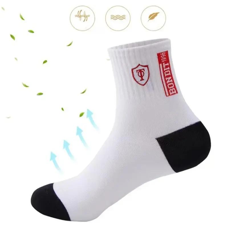 Lot de 10 paires de chaussettes de sport pour homme, 100 % polyester, respirantes et résistantes aux odeurs, en tricot, absorbant la transpiration, désodorisantes, pour le travail et le fitness en plein air
