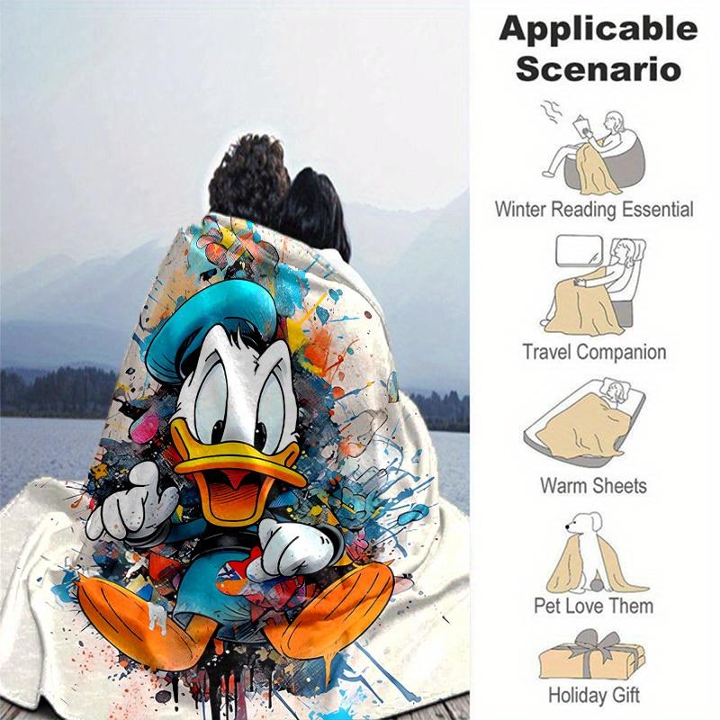 1pc, Donald Duck Art Print Blanket Home Decor Blanket, Couch Throw, Outdoor, Gift Idea, Flannel Throw, Bedroom, Living Room, Travel
