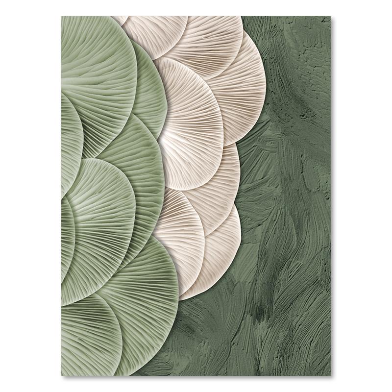 Green Ginkgo Leaf Poster Leaf Embroidery Texture Canvas Painting Nordic Room Wall Art Picture For Home Decoration Painting
