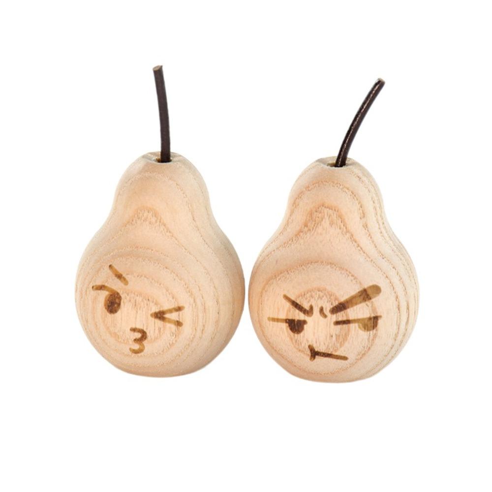 2pcs Handmade Artificial Pear Sculpture Cute Perfume Diffuser Wood Pear Statue Desktop Decoration