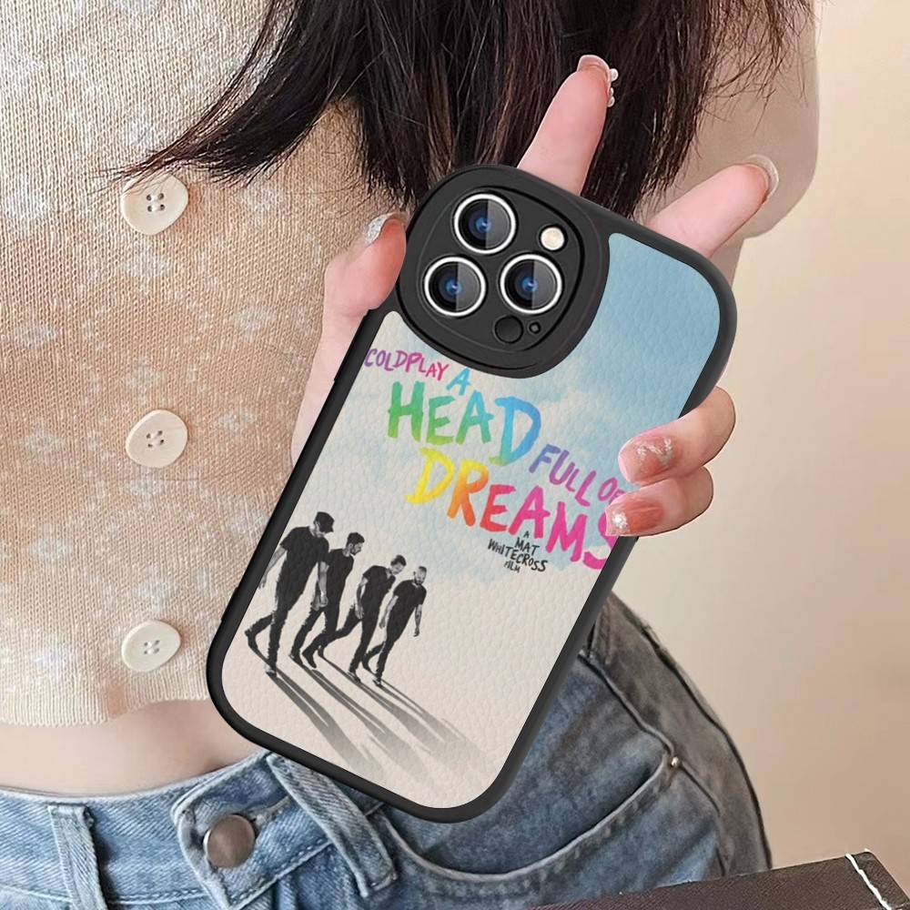 

Moon Music C-Coldplay Band Phone Case Hard Leather For IPhone 16 15 14 13 12 Mini 11 14 Pro Max Xs X Xr 7 8 Plus Fundas iPhone 16 plus