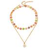High quality 2026 new fashion small daisy double clavicle necklace sweet bohemian multi-layer stacked necklace