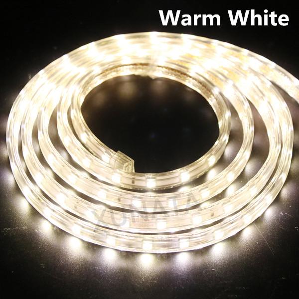 

AC 220V LED Strip 60LEDs/m 5050 IP67 Waterproof Outdoor Decoration Red Green Blue Yellow White Flexible Ribbon Tape LED Strip EU 220V&1m теплим білим кольором