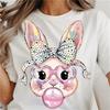 Cute Rabbit Pattern Casual Top 90s Short Sleeved Summer T-Shirt Fashion Trend Versatile Women's Print Regular Style O-Neck T-Shi