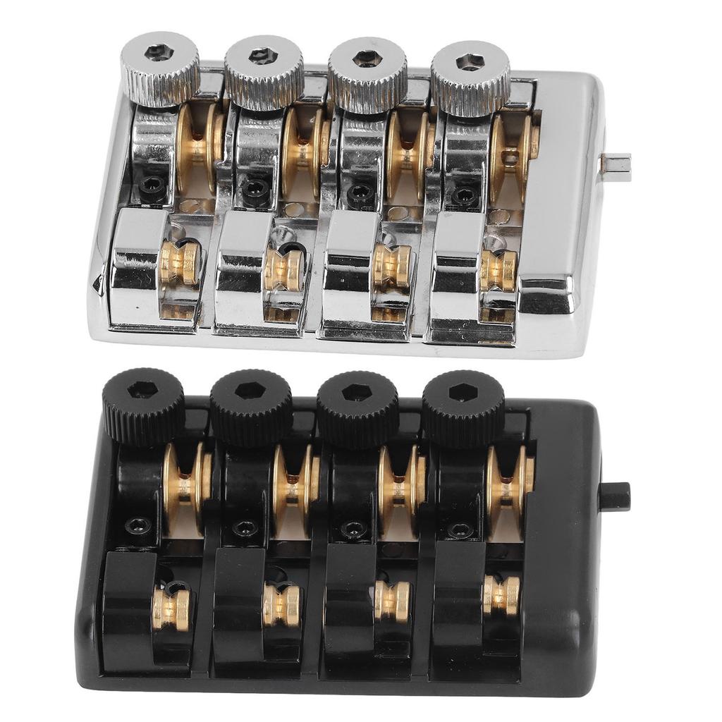 4 String Headless Electric Bass Bridge Zinc Alloy Brass Bridge Replacement with String Lock