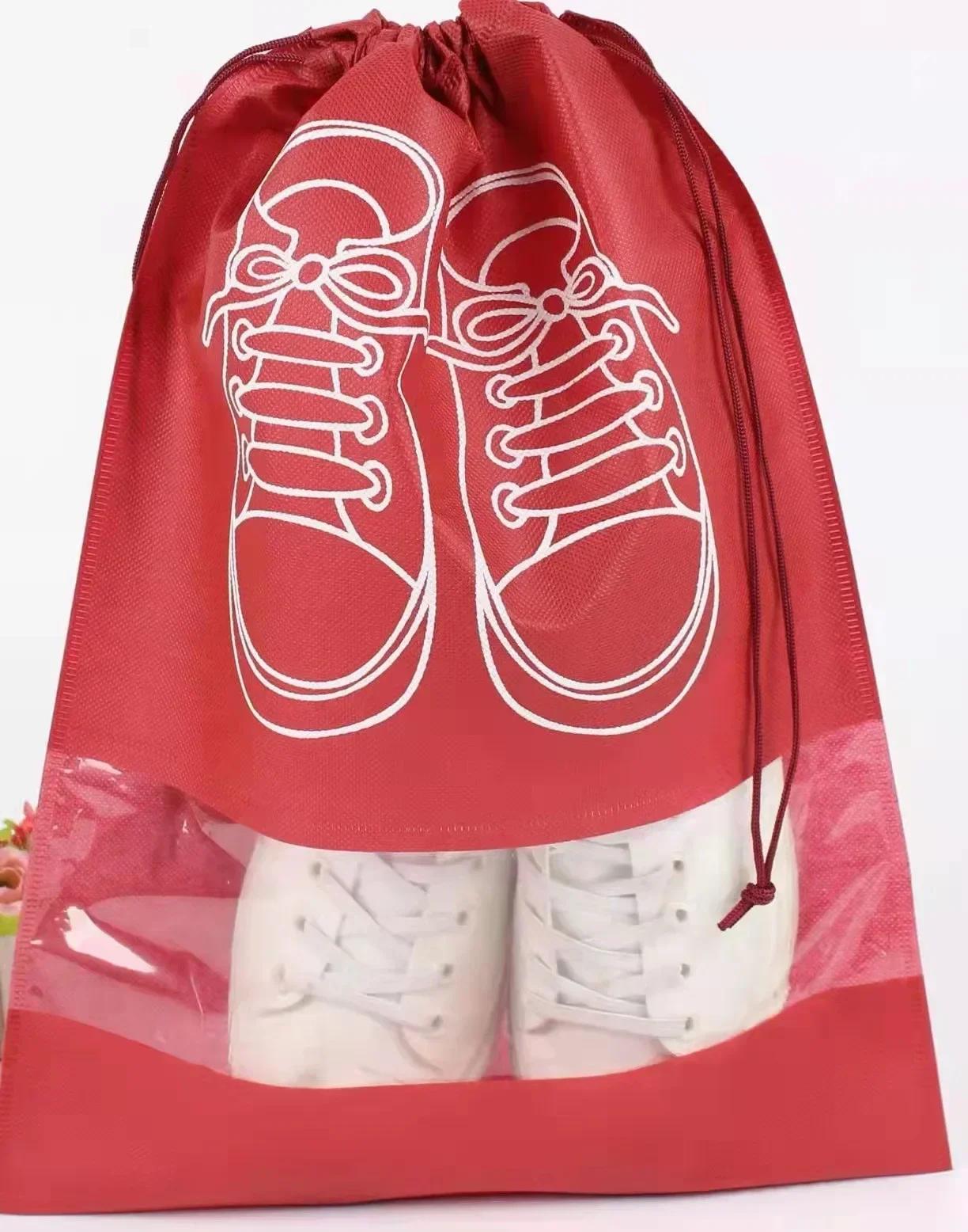 

Нетканые сумки для хранения Дорожная обувь Органайзеры для хранения Сумки Портативная сумка для гардероба Водонепроницаемая карманная одежда Прозрачная подвесная сумка Women type 36x26.5cm бордовый