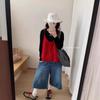 Herbst 2025 Wellenmuster Strickweste: Koreanischer Stil einreihiges Lagen-Tanktop