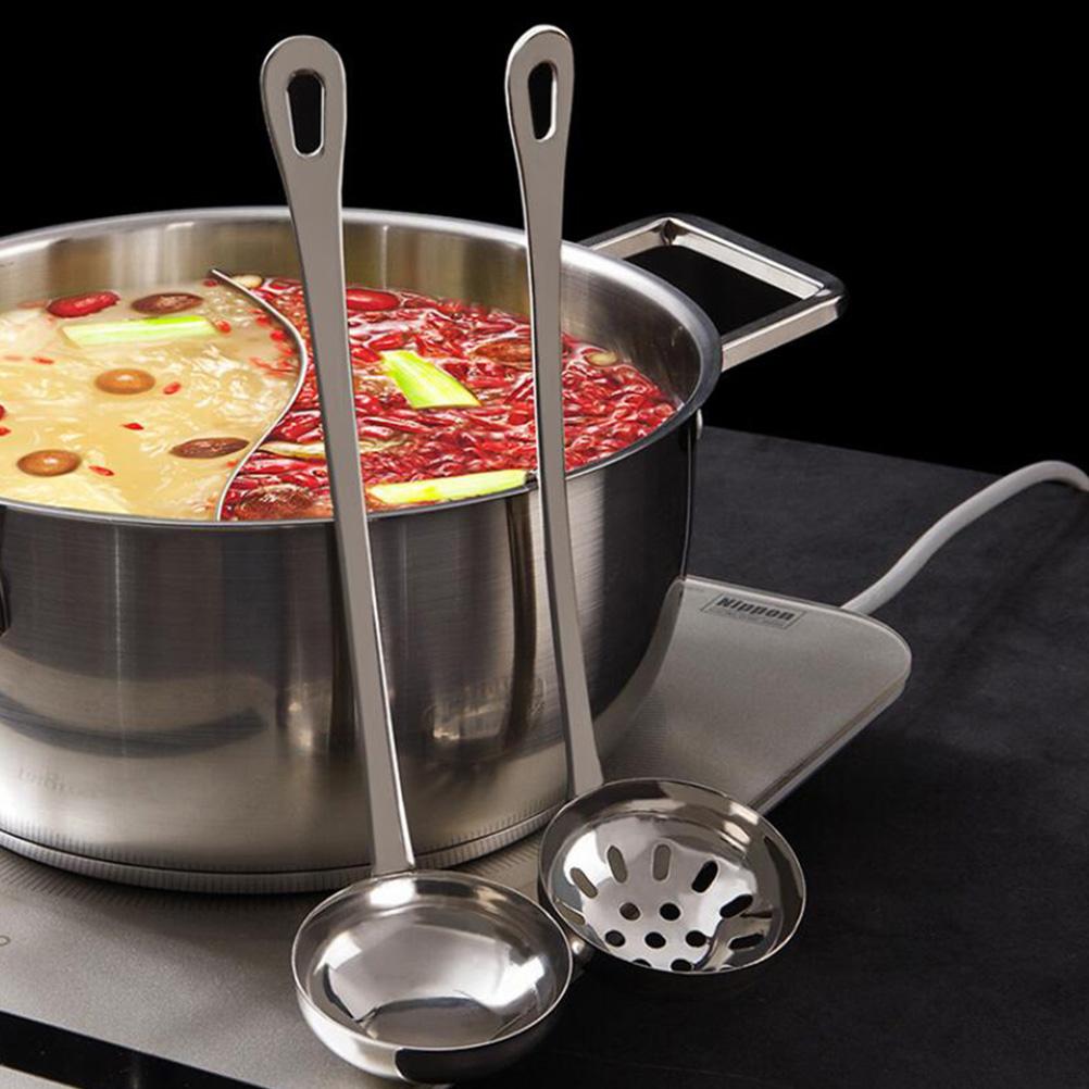 Suppenkelle mit Haken Hotpot-Löffel Servierlöffel Haushaltsutensil Esslöffel Edelstahl Schöpfkelle