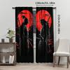 Set Of 2 Japanese Samurai Ink Paintings Print Curtains Pole Bag Home Decoration Room Curtain Polyester