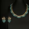 Turquoise Leaf Earrings & Elegant Necklace Set with Timeless Craftsmanship