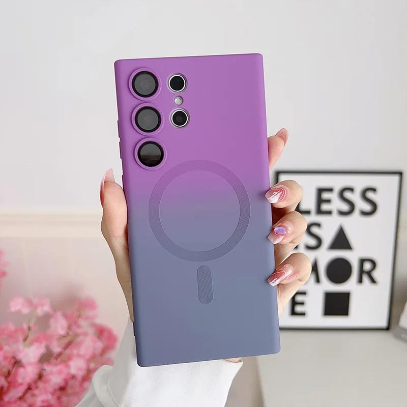 Comes With Lens Film Gradient Color Phone Case For Samsung Galaxy S26 S25 Ultra S24 S23 S22 S21 Silicone Shockproof Back Cover