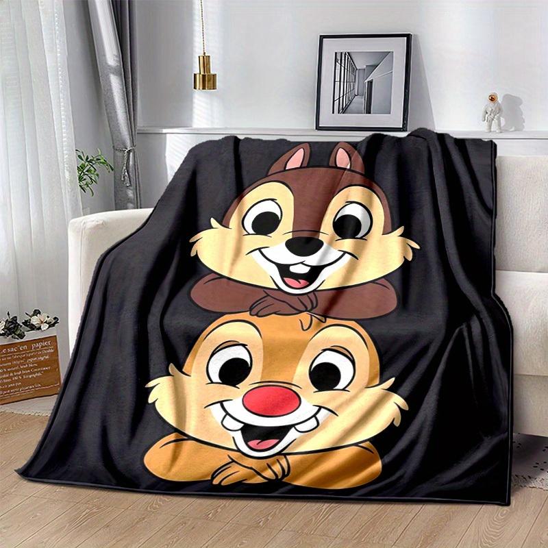 1pc, Disney Chip 'n Dale Throw Blanket Cute Cartoon Animal Decorative Couch Cover for Home, Living Room, Bedroom, Travel, Camping, Car