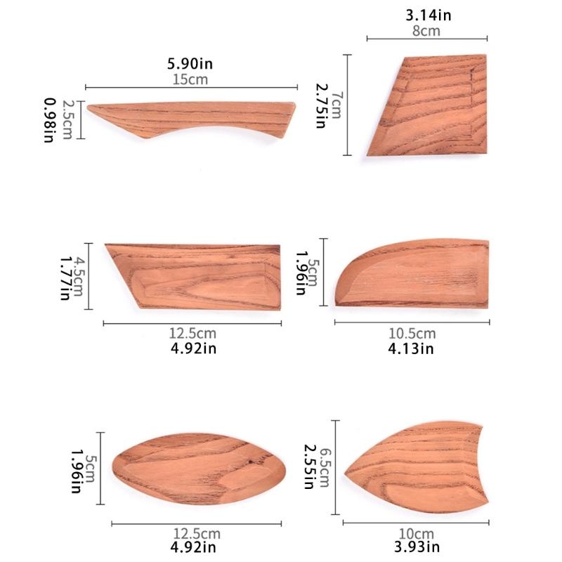 Pottery Foot Shapers Tool Pottery Rib Trimming Tool Wood Clay Texture Ribs Pottery Sculpting Tool for Smoothing Shaping
