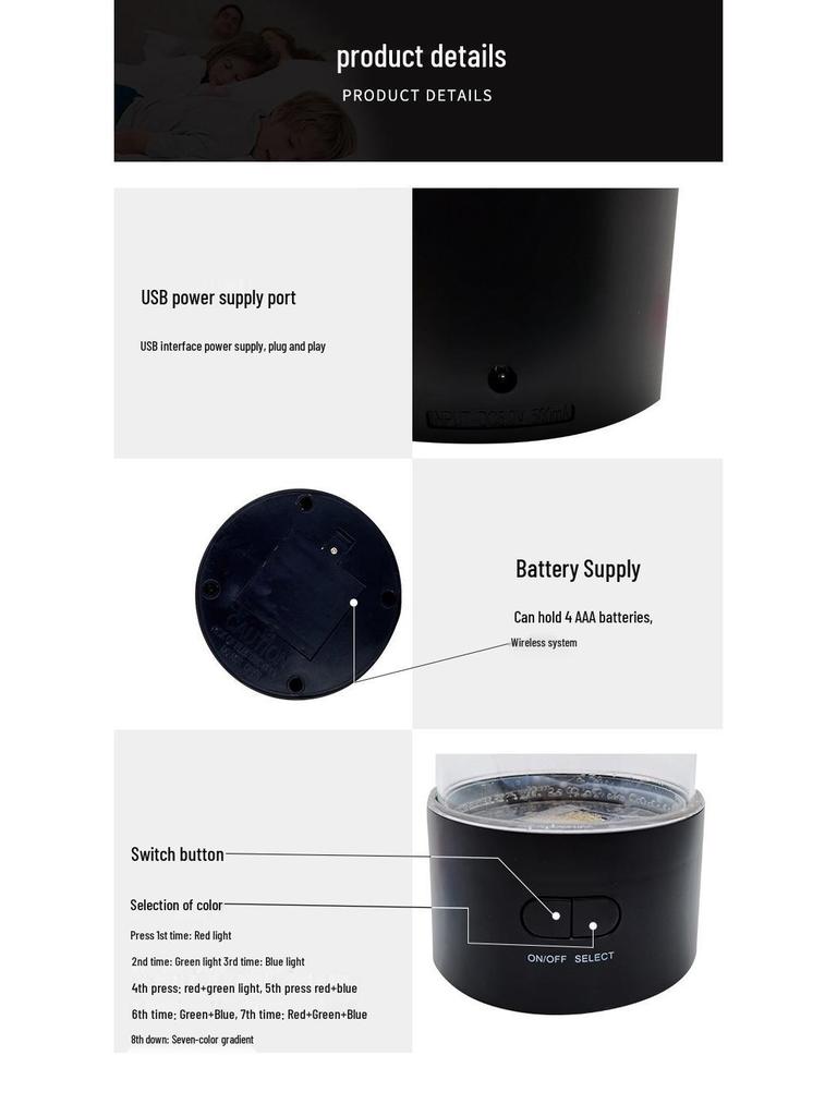 Creative Medium-Sized LED Jellyfish Mood Light - USB Powered, Color-Changing Cylindrical Lamp