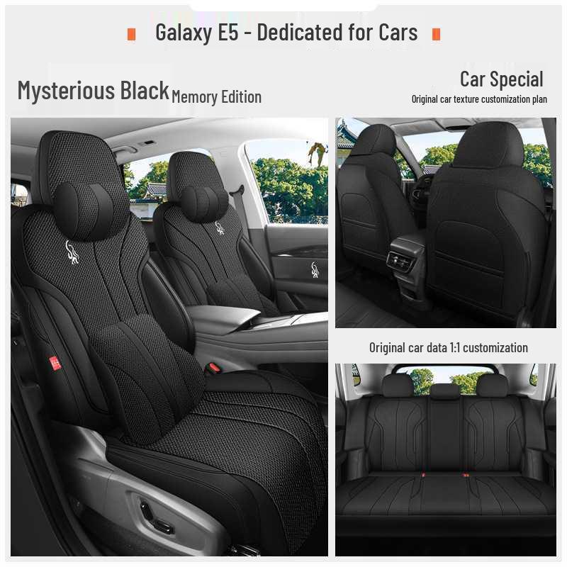 All-Season Breathable Linen/Hemp Seat Covers for Geely Galaxy E5 - Full Coverage