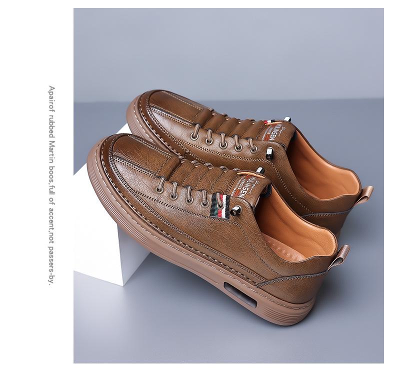 2025 Spring/Autumn Men's Genuine Leather Sneakers - Versatile, Breathable, and Soft Sole Casual Shoes