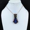 Lapis Lazuli Gemstone Handmade Copper Wire Wrap Jewelry Pendant For Wedding Gift