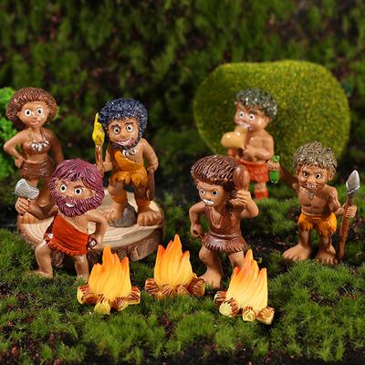 Primitiv Mann Oldtid Bål Falsk Ildmodell Resin Flamme Kunstig Mikro Miniatyrer Halloween Landskapsdekorasjon