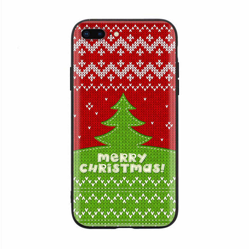 Schwarze Hülle für Xiaomi Redmi 13C Note 9 iPhone XR 7 8 14 15 11 12 13 X XS Pro Max Samsung A25 S23 S24 FE Ultra Plus Weihnachtsbaum Weihnachtsmann