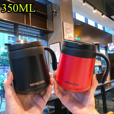 350ML Isolerad Kaffemugg Termos Te Vattenkopp Rostfritt Stål Isolerad Mugg med Lock Tumbler Termos Vakuumflaskor Dryckesvaror