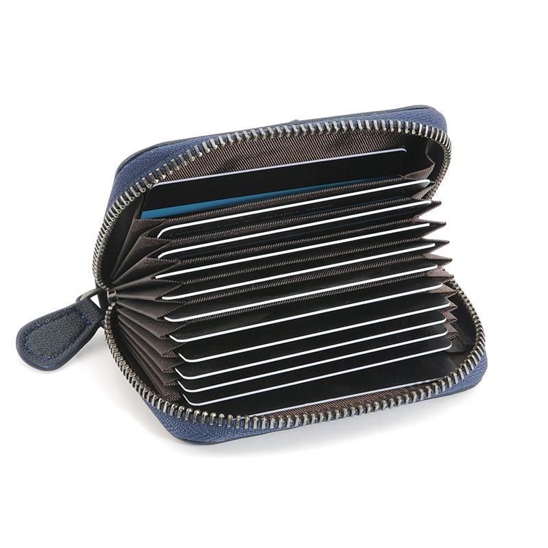 Všestranná kožená peněženka na karty s více sloty, dámská mincovka, tkaná peněženka na karty z ovčí kůže, držák na vizitky