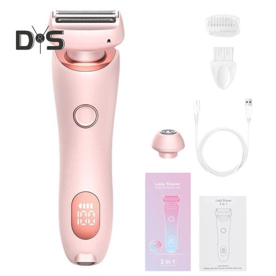 

Женский электрический эпилятор с двойной головкой, USB перезаряжаемый, водонепроницаемый, для лица, тела, зоны бикини, для рук, ног, устройство для удаления волос, триммер для удаления волос, инструмент для бритья розовый