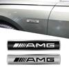 AABGU1 2Pcs 3D Metal AMG Emblem Car Body Fender Logo Stickers For Mercedes Benz B/C/E/S Class A Class C200L GLC GLE GLK CLA AMG